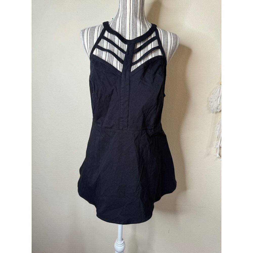 NEW TORRID Caged High Neck Sleeveless Peplum Top Black Womens Size 3X - Picture 3 of 14